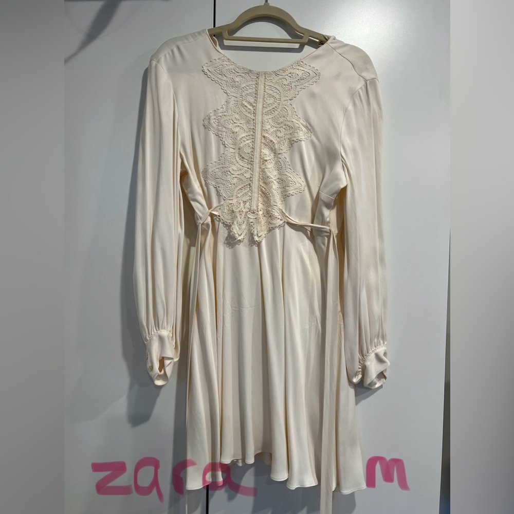 Zara Embroidered Belted Dress